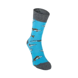 Kokvilnas zeķes "fishaholic", gaiši zilas