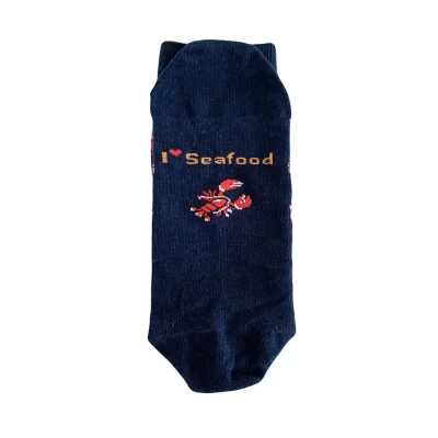 Kokvilnas Zeķes “I Love Seafood”, Jūras Zilas Kokvilnas zeķes "i love seafood", jūras zilas