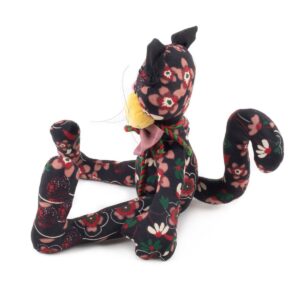 Krāšņais Kaķis – Mīkstā Manta, Ziedu Motīvs, Melna Krāšņais kaķis – mīkstā manta, ziedu motīvs, melna