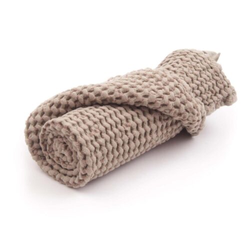 Lina vafeļauduma vannas dvielis, bēšs, 50x70 cm