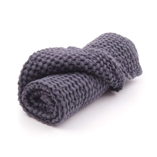 Lina vafeļauduma vannas dvielis, pelēcīgi zils, 50x70 cm