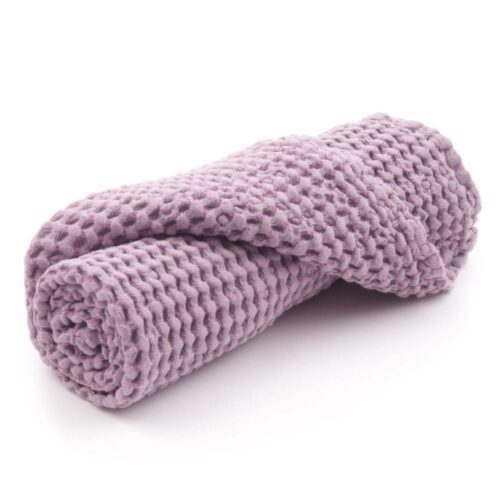 Lina vafeļauduma vannas dvielis, violets, 50x70 cm