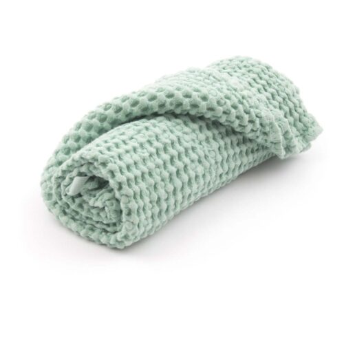 Lina vafeļauduma vannas dvielis, zaļš, 50x70 cm