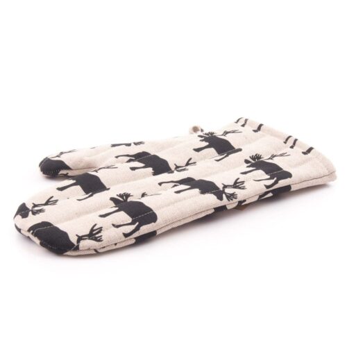 Lina virtuves cimds ar melniem briežiem, 20x30 cm