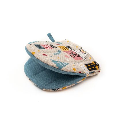 Lina Virtuves Cimds ar Zaķiem, 13×13 cm Lina virtuves cimds ar zaķiem, 13x13 cm
