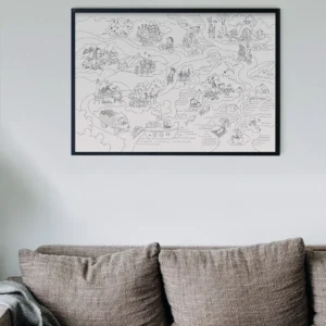 Milzu krāsojamais plakāts “daba un dzīvnieki”, 100 x 70 cm