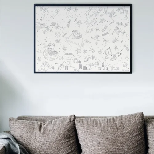 Milzu Krāsojamais Plakāts “Kosmosa Kaķēni”, 100 x 70 cm Milzu krāsojamais plakāts “kosmosa kaķēni”, 100 x 70 cm