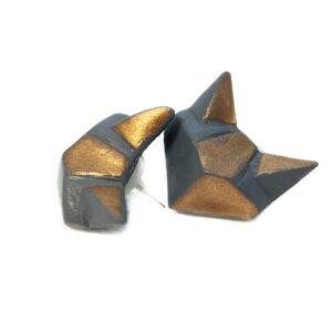 Nagliņu Auskari – Kaķi, Divkrāsu, Zelta Nagliņu auskari – kaķi, divkrāsu, zelta