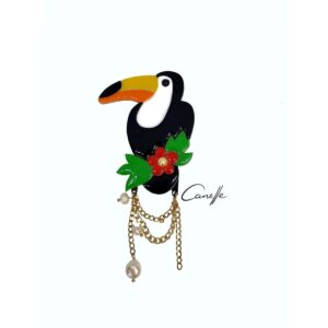 Organiskā stikla broša - tukāns