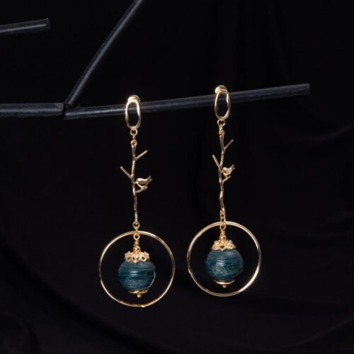 Papīra auskari ar putniem, simetriski