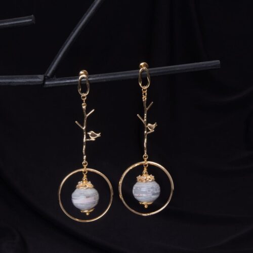 Papīra auskari ar putniem, simetriski