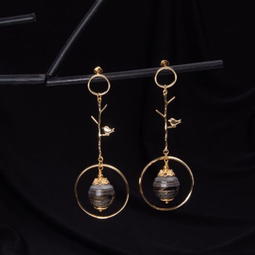 Papīra auskari ar putniem, simetriski