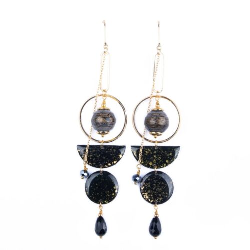 Papīra auskari ar slīpētiem stikla kristāliem