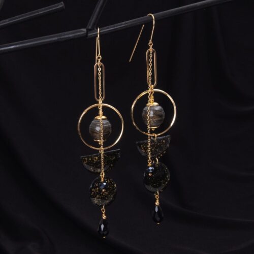 Papīra auskari ar slīpētiem stikla kristāliem