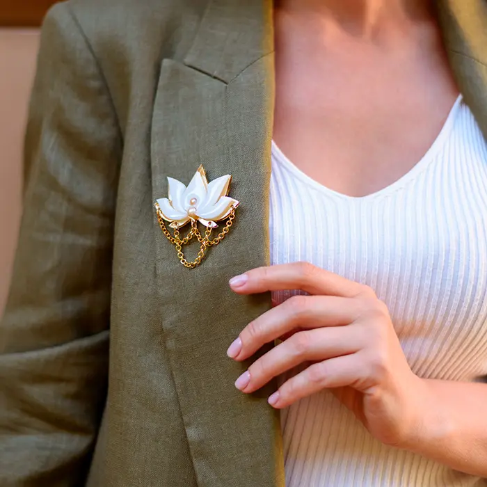 Organiskā stikla broša – lotoss