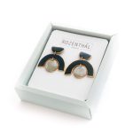 Porcelāna Auskari - Arka, Divkrāsu ar Zelta Maliņām