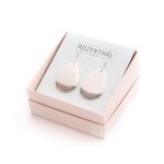 Porcelāna Auskari – Lāsītes, Balti ar Platīna Maliņu