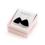 Porcelāna Auskari, Melni ar Platīna Maliņu