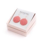 Porcelāna Auskari, Rozā ar Zelta Punktiņiem