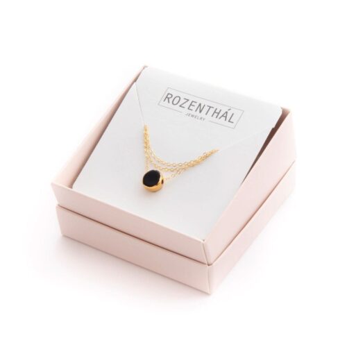 Porcelāna kaklarota, melna ar zelta malu