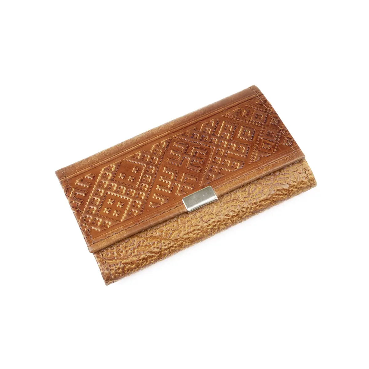 Sieviešu naudas maks no dabīgās Ādas ar rakstu, 8.5x14.5 cm