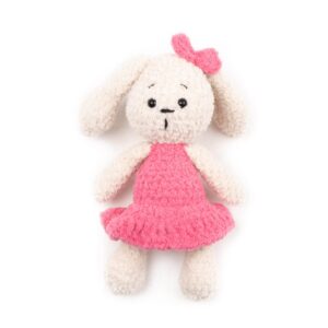 Tamborēta mīkstā manta - bēšais zaķītis, 20 cm