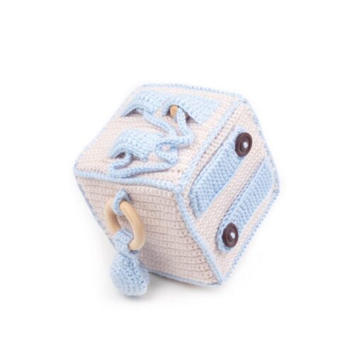 Tamborēts Aktivitāšu Kubs, Bēšs, 10×10 cm Tamborēts aktivitāšu kubs, bēšs, 10x10 cm