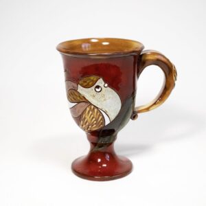 Tulpjveida Keramikas Krūze ar Putnu, Sarkana, 240 ml Tulpjveida keramikas krūze ar putnu, sarkana, 240 ml