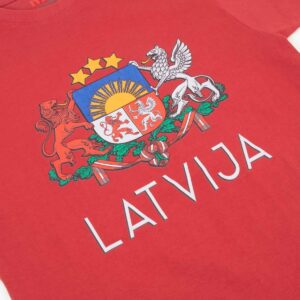 Unisex T-Krekls “LATVIJA”, Ģerbonis, Sarkans Unisex t-krekls "latvija", Ģerbonis, sarkans