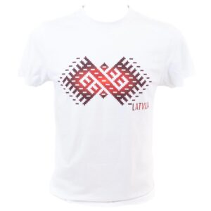 Unisex t-krekls "latvija", zalktis, balts