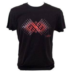 Unisex t-krekls "latvija", zalktis, melns