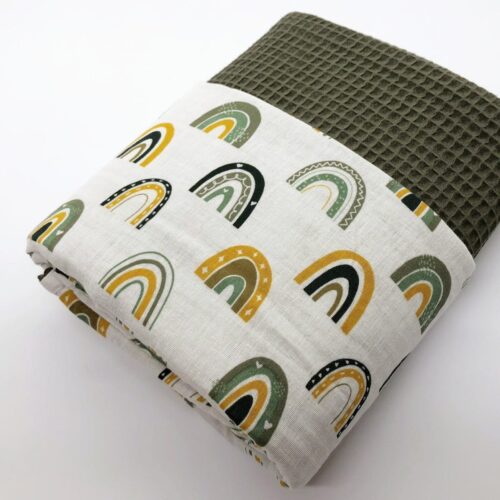 Vafeļu Sedziņa ar Varavīksnēm, 70×100 cm Vafeļu sedziņa ar varavīksnēm, 70x100 cm