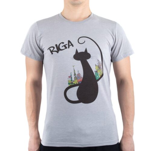 Vīriešu t-krekls “riga - melnais kaķis”