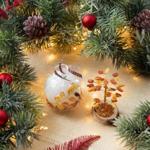 Ziemassvētku dāvanu komplekts - dzintara naudas koks un svecīte ar dzintaru