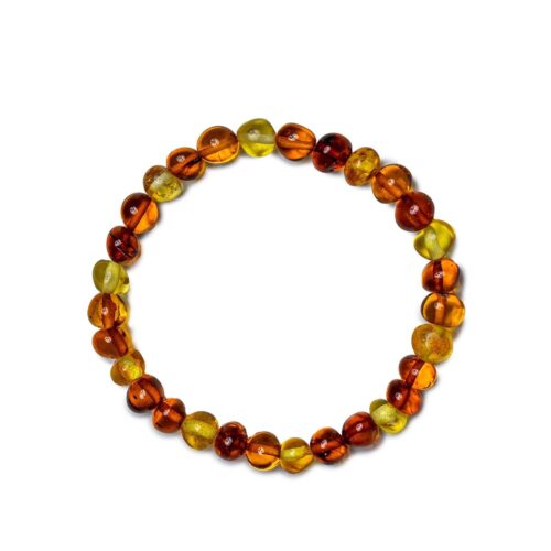 Dzintara rokassprādze, daudzkrāsu ⌀ 6 cm