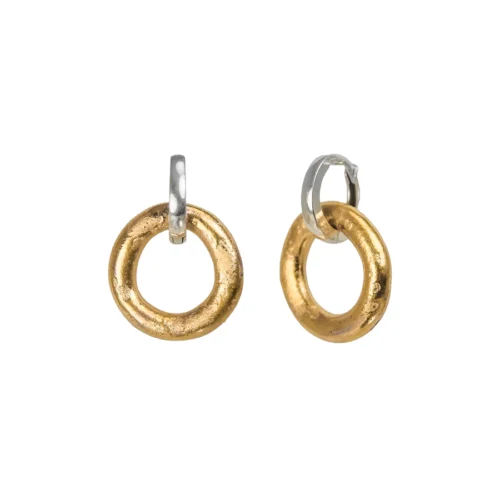 Porcelāna auskari ar 24k zelta pārklājumu, divpusēji