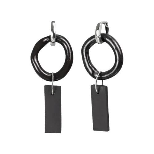 Porcelāna auskari ar taisnstūrveida elementiem, divpusēji