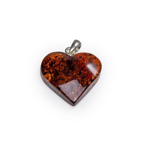 Sirds formas dzintara kulons, 1.5×1.5 cm