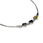 Sudraba Rokassprādze ar Trim Dzintara Sirsniņām Dažādās Krāsās