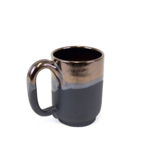 Keramikas krūzīte ar glazūru, metāliski melna