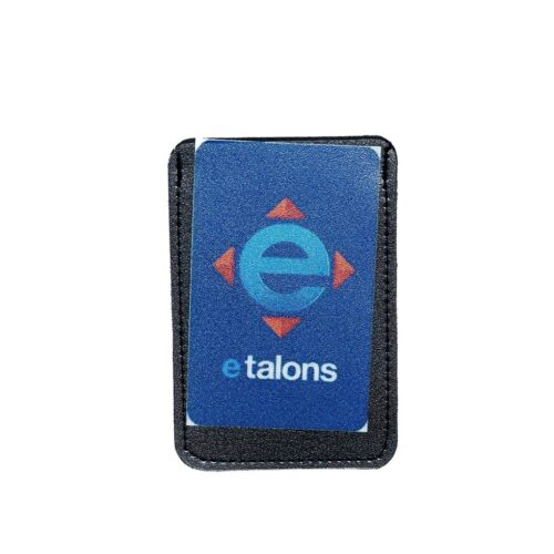 E-talona maciņš no dabīgās Ādas, rīgas melnais kaķis, melns, 7 x 10 cm