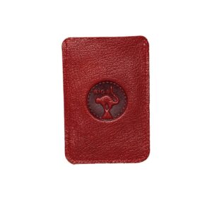 E-talona maciņš no dabīgās Ādas, rīgas melnais kaķis, sarkans, 7 x 10 cm