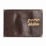 Pases Vāks Brūnā Krāsā ar Rīgas Siluetu, RĪGA, 9.8 x 13.7 cm