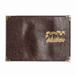 Pases vāks brūnā krāsā ar rīgas siluetu, rĪga, 9.8 x 13.7 cm