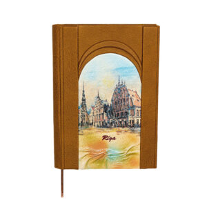 Piezīmju Grāmata Dabīgās Ādas Vākos, RĪGA, Melngalvju nams, Gaiši brūna, 15 x 21 cm Piezīmju grāmata dabīgās Ādas vākos, rĪga, melngalvju nams, gaiši brūna, 15 x 21 cm