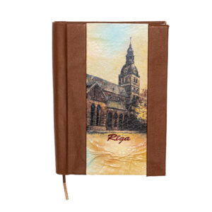 Piezīmju Grāmata Dabīgās Ādas Vākos, RĪGA, Rīgas Doms, Gaiši brūna, 12.5 x 17 cm Piezīmju grāmata dabīgās Ādas vākos, rĪga, rīgas doms, gaiši brūna, 12.5 x 17 cm