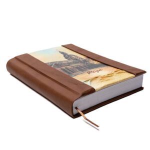 Piezīmju grāmata dabīgās Ādas vākos, rĪga, rīgas doms, gaiši brūna, 12.5 x 17 cm