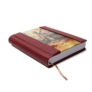Piezīmju grāmata dabīgās Ādas vākos, rĪga, vecrīgas motīvs, bordo, 12.5 x 17 cm