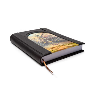 Piezīmju grāmata dabīgās Ādas vākos, rĪga, vecrīgas motīvs, tumši brūna, 15 x 21 cm