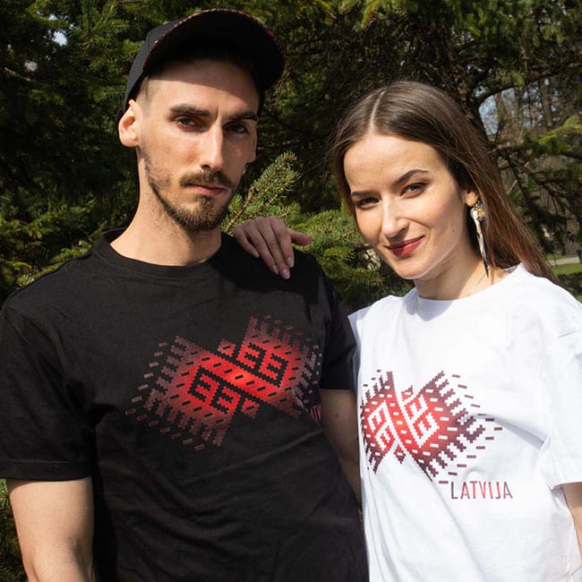 Unisex t krekls latvija zalktis balts 42680